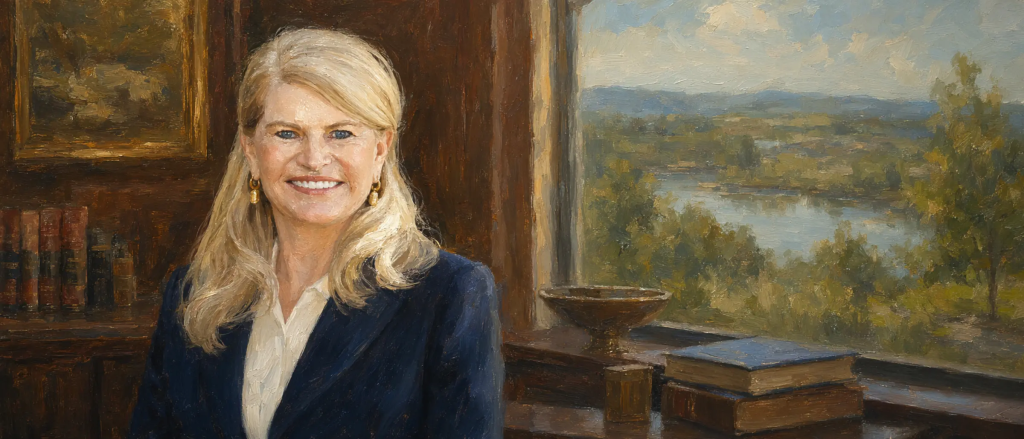 Portrait of Mona Lisa Wallace, Auremont-style oil painting